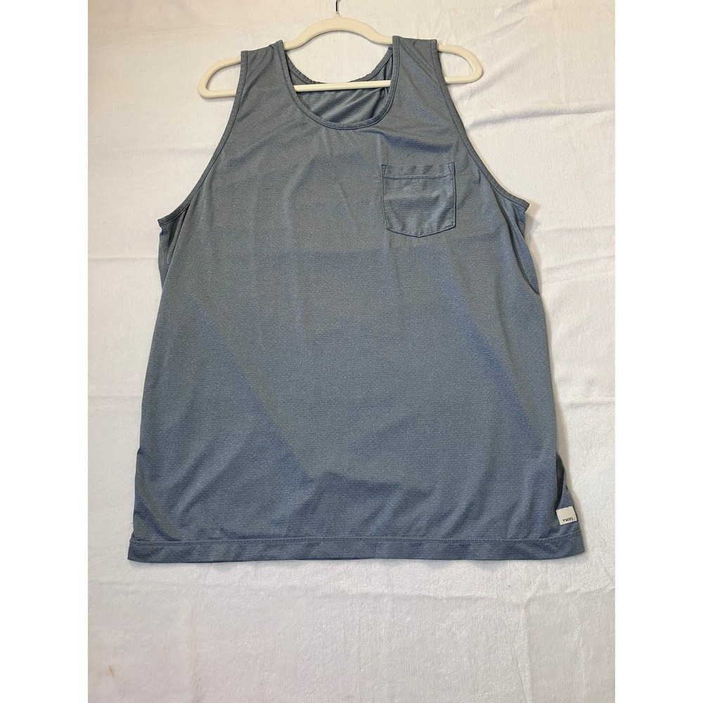 Vuori Tradewind Performance Tank Top Men Large Blue Gray Heathered V142 Athletic